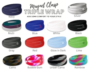 TRIPLE-WRAP, Magnet-clasp Silicone Bracelet
