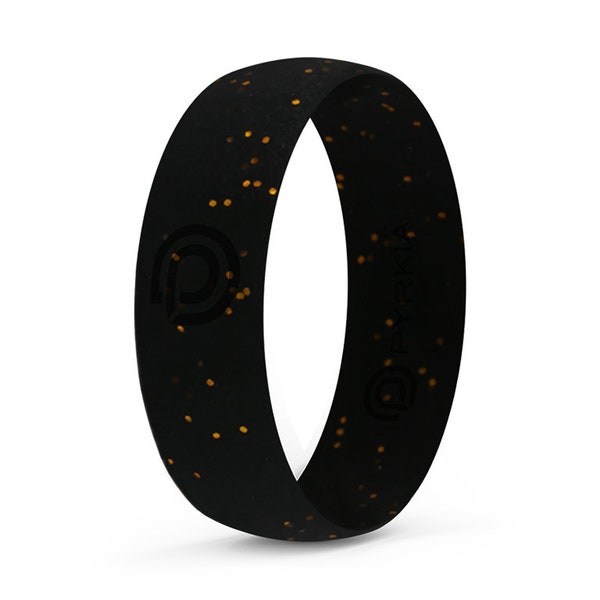 BLACK with SPARKLE Silicone Ring (Uniquely Comfortable, Low-Profile Design)