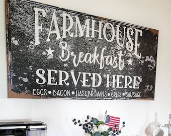 Farmhouse Breakfast Sign, Modern Farmhouse Decor, Kitichen Decor, Large Canvas Sign, Farmhouse Signs, Signs With Sayings