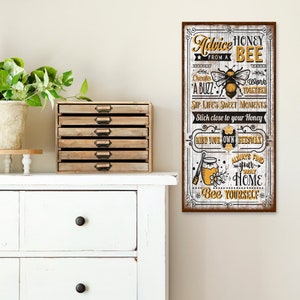 Vintage Bumble Bee Art Print. Farmhouse Decor. Farmhouse Wall Decor.  Farmhouse Art. Kitchen Art. Dining. Gift. Beekeeping Print. Bee Print