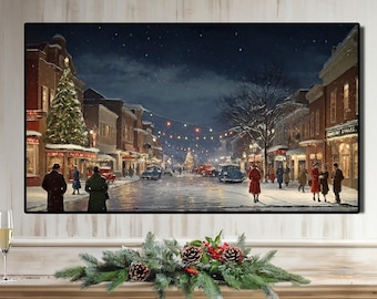 Christmas Past TV Art, Christmas TV Art, Samsung TV Art, Small Town, Digital Download,  Holiday tv Art, Frame tv Art, Winter Art Frame tv