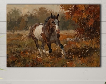 Paint Horse Canvas Art: Rustic Western Farmhouse Decor