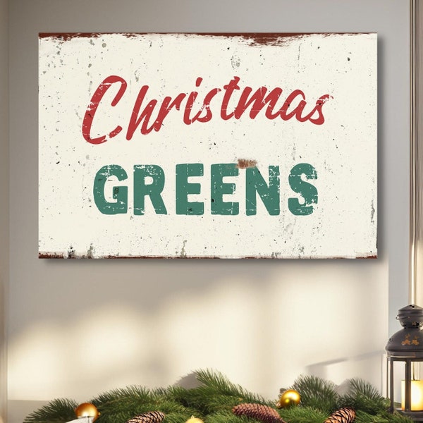 Christmas Greens, Vintage Christmas Decorations, Large Canvas Wall Art, Holiday Canvas Art, Holiday Decor, Christmas Gifts