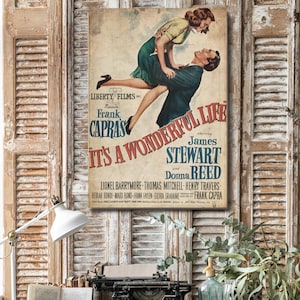 Its A Wonderful Life, Vintage Christmas Decor, Holiday Decor, Vintage Christmas Decorations, Canvas Wall Art, Vintage Movie Poster Art