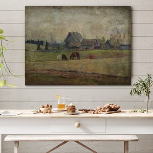 Farm Landscape, Vintage Farmhouse Sign, Modern Farmhouse Decor, Large Canvas Wall Art, Vintage Signs, Oversized Wall Art, Distressed Art