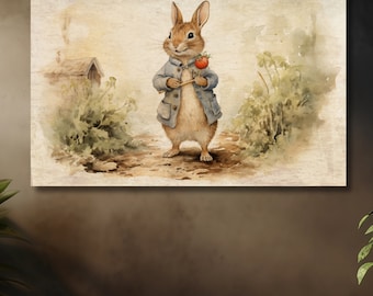ピーターラビットのプリント、ビアトリクス・ポターのキャンバス