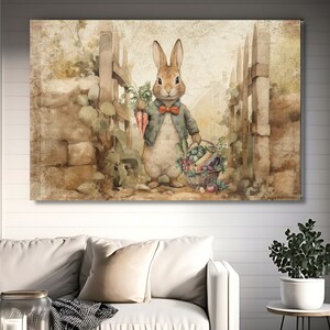 Peter rabbit in mr mcgregors garden canvas wall art