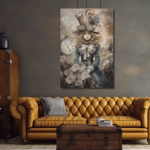 steampunk alice in wonderland canvas art