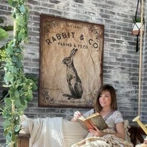 Rabbit & Co Farms and Feed canvas sign