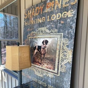 Personalized Hunting Lodge Sign, Rustic Sign, Vintage Hunting Decor, Large Canvas Wall Art, Vintage Signs, Hunter Gifts, Oversized Wall Art