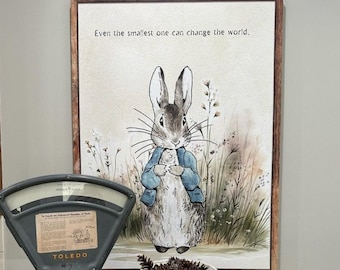 Beatrix Potter Quote, Even The Smallest One, Classic Peter Rabbit Art, Canvas Wall Art, Nursery Decor, Spring Literary Decor, New Baby Gifts