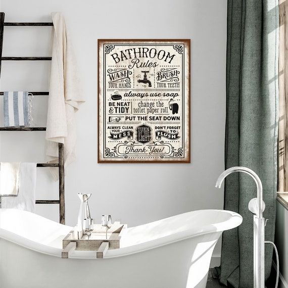 Bathroom tub Wooden Wall Art Sign Bath Decor powder room Lather Rinse Repeat 