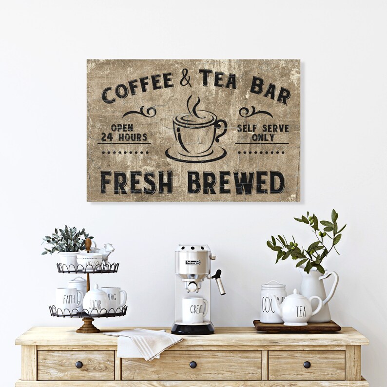 Coffee and Tea Bar Coffee Bar Decor Rustic Decor Vintage Etsy