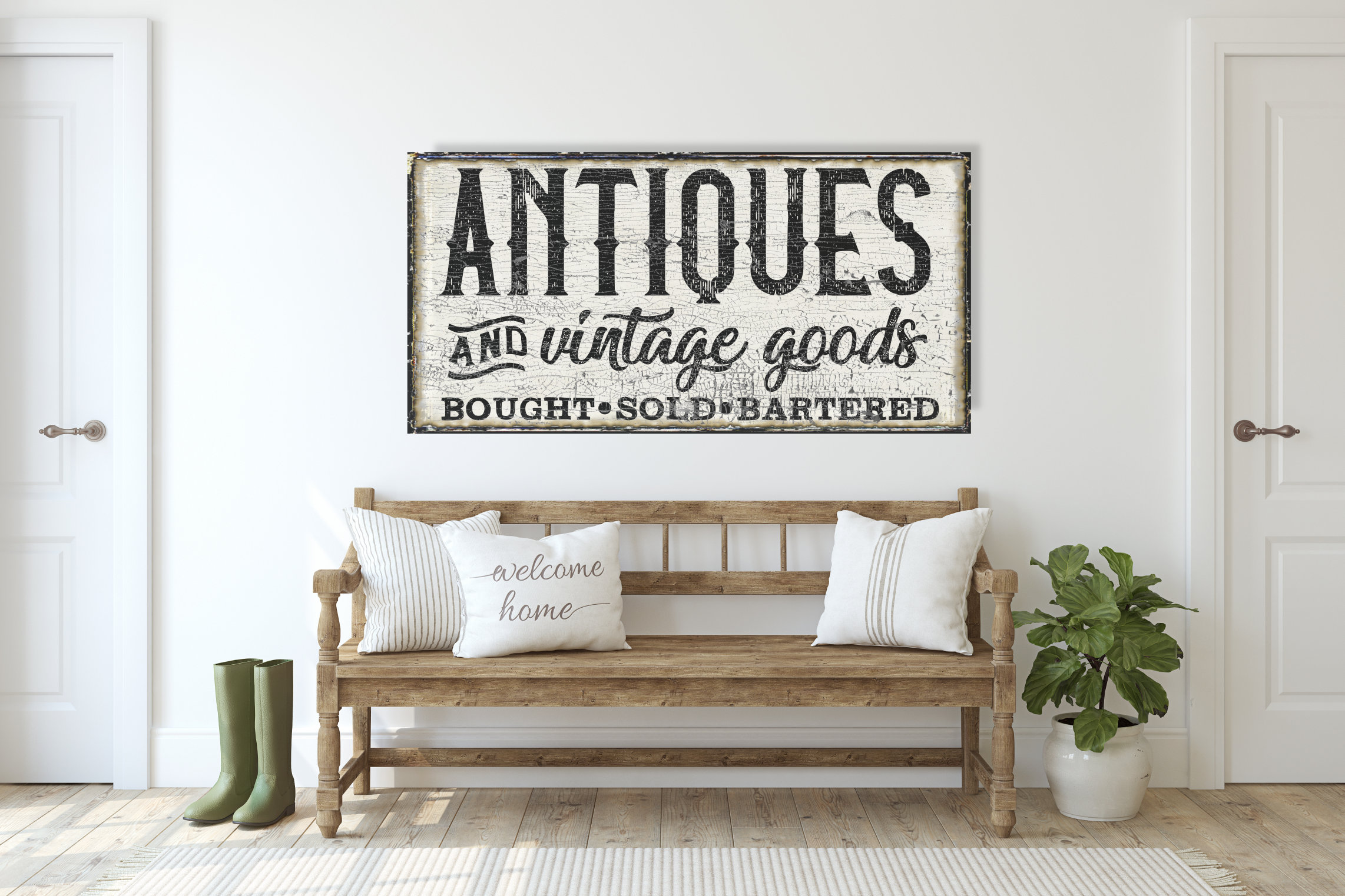 Antiques and Vintage Goods Sign Modern Farmhouse Decor 