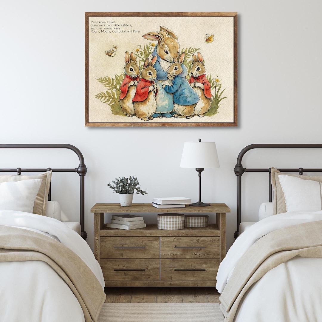 Classic Peter Rabbit Art, Flopsy, Mopsy, Cottontail and Peter