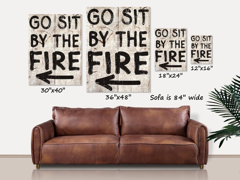 Rustic Fall Decor, Go Sit By The Fire Canvas Art image 3