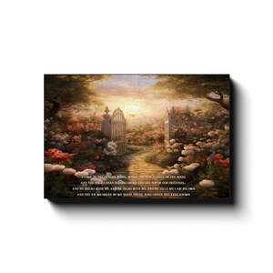 Hymn Wall Art, Large Canvas Wall Art, Christian Gifts, In The Garden Hymn, Vintage Canvas Art, Christian Home Decor, And He Walks With Me 12x18 inch