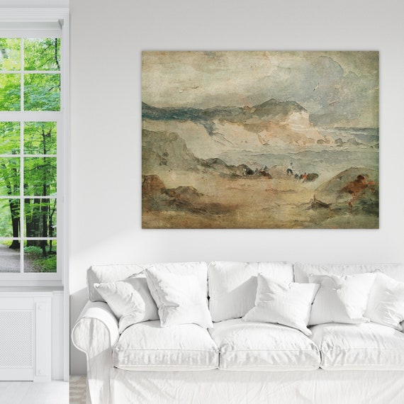 Misty Coastal Canvas Art: Vintage Beach House Decor