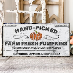 Farm Fresh Pumpkins Sign, Fall Signs, Fall Wall Decor, Modern Farmhouse Decor, Fall Canvas Wall Art, Farmhouse Fall Sign, Rustic Decor