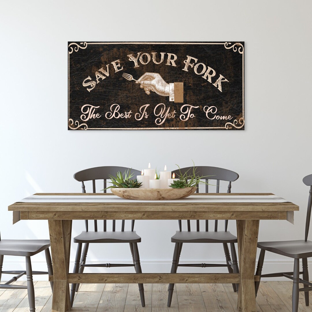 Save Your Fork the Best is yet to Come Christian Canvas Etsy