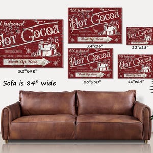 Placa de lona vintage para bar de chocolate quente: decoração de inverno em estilo fazenda imagem 3
