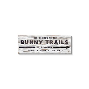 Bunny Trails Sign, Easter Bunny Decor, Roadside Sign, Chippy Paint Sign, Large Canvas Art, Easter Wall Art, Farmhouse Easter Decorations image 5