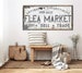 Vintage Flea Market Sign, Modern Farmhouse Decor, Large Canvas Wall Art, Antiques Sign, Buy Sell Trade, Old Time Signs, Rustic Decor 