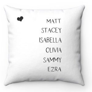 Personalized Family Name Pillow Cover, Gift Ideas for Mom from Kids, Names Farmhouse Pillow Cover, Personalized Gift Grandparents, Nana Gift White Farmhouse