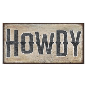 Howdy Sign, Western Decor, Southwestern Wall Art, Typography Canvas ...