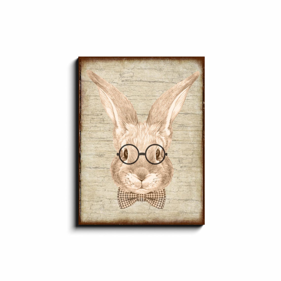 Rabbit With Glasses Spring Sign Vintage Easter Decor Spring | Etsy