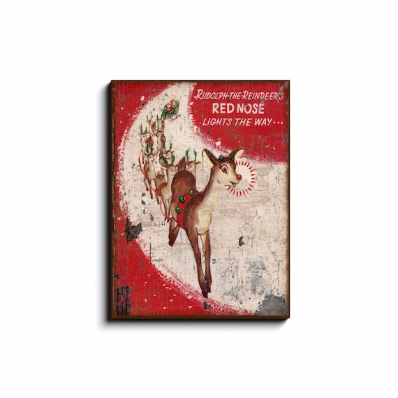 Vintage Rudolph Christmas Sign Vintage - Etsy Australia