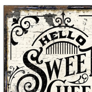 Hello Sweet Cheeks Bathroom Sign, Modern Farmhouse Wall Decor, Bathroom Decor, Antique Wall Art, Farmhouse Bathroom Sign, Vintage Style Sign image 3