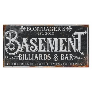 Personalized Bar And Billiards Sign, Modern Farmhouse Decor, Large Canvas Sign, Gameroom Sign, Signs With Sayings, Personalized Gifts image 6