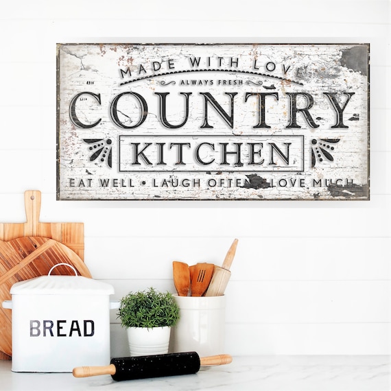 Country Kitchen Sign Modern Farmhouse Decor Vintage Gifts