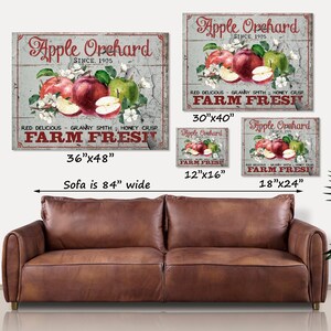 Vintage Apple Orchard Canvas Sign: Farmhouse Fall Decor image 3