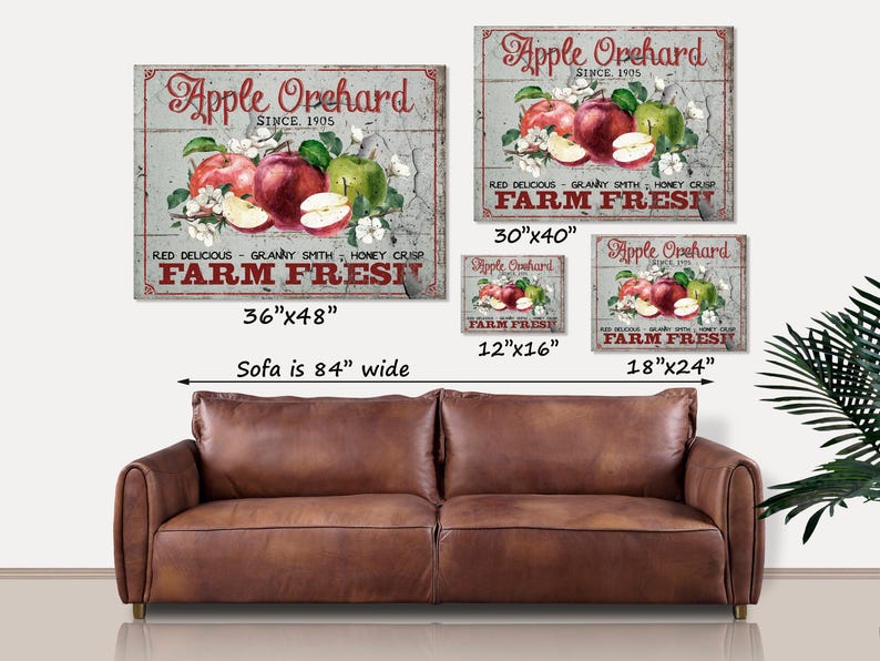 Vintage Apple Orchard Canvas Sign: Farmhouse Fall Decor image 3