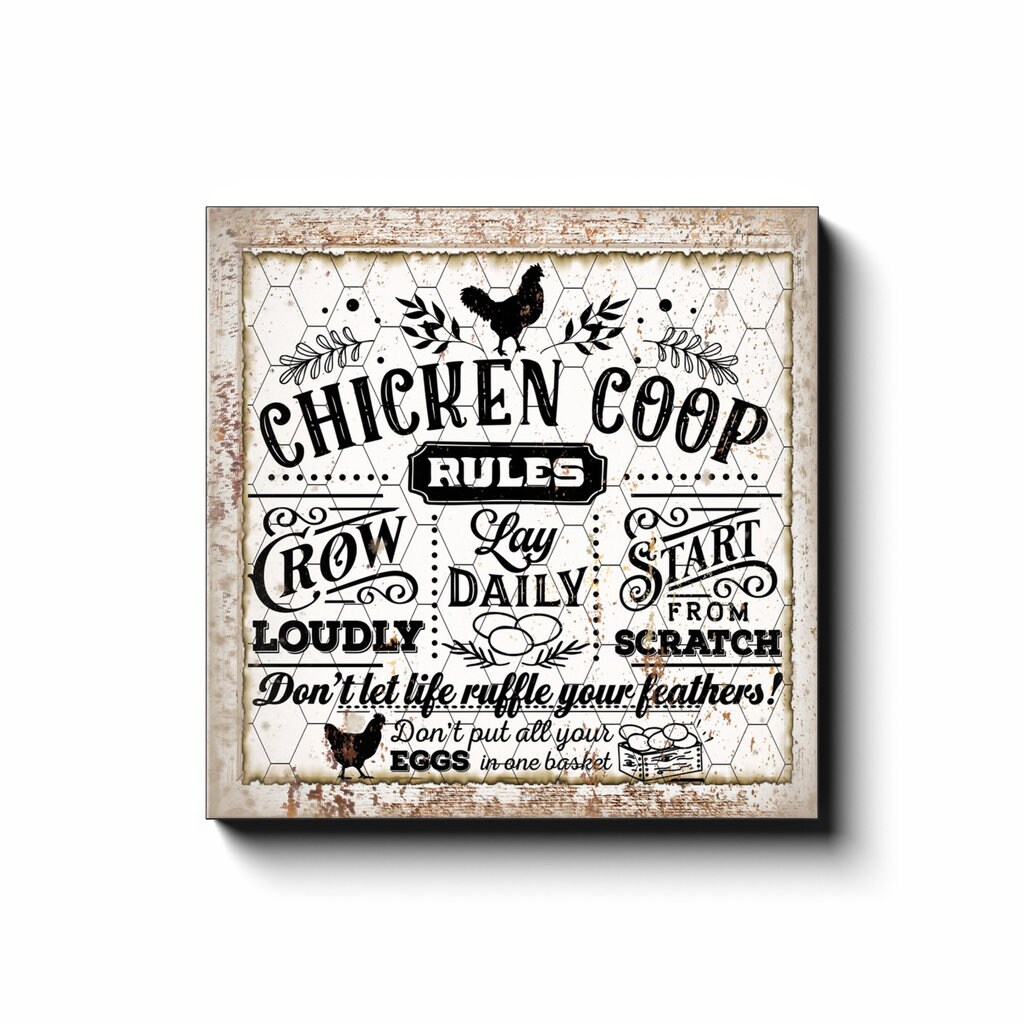 Chicken Coop Rules Sign Modern Farmhouse Wall Decor Kitchen Etsy