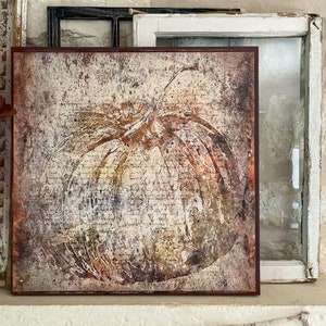 Fall Decor, Pumpkin Decor, Primitive Fall Decor, Fall Wall Art, Vintage Inspired, Large Canvas Wall Art, Autumn Decor, Pumpkin Sign