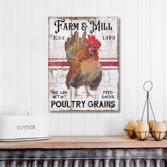 Farm Raised Canvas Wall Art Rooster Hen Sign Rustic Farmhouse Kitchen Home Decor Farm Raised Canvas Wall Art Rooster Hen Sign Rustic Farmhouse Kitchen Home Decor