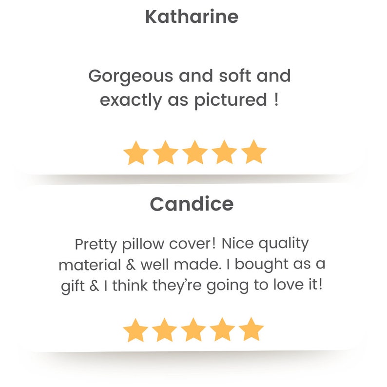 Pu&ograve; includere: Due recensioni dei clienti con cinque stelle. La prima recensione dice "Splendido e morbido ed esattamente come in foto!" La seconda recensione dice "Bellissima federa per cuscino! Bella qualit&agrave; del materiale e ben fatta. L'ho comprata come regalo e penso che gli piacer&agrave; molto!"