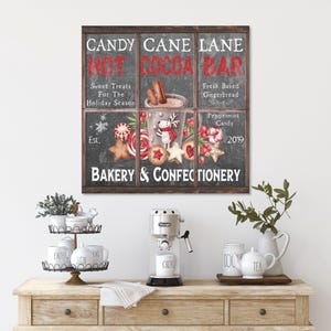 Candy cane lane christmas canvas sign