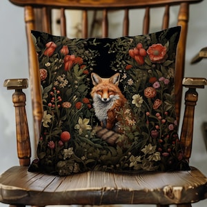 William Morris Fox Kissenbezug: Botanisches Cottagecore Dekor