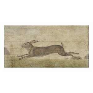 Vintage Leaping Bunny Canvas Sign, Vintage Easter Decor, Leaping Rabbit ...