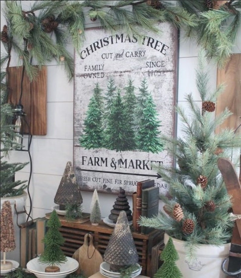 Christmas Trees Cut & Carry Vintage Christmas Christmas Wall - Etsy