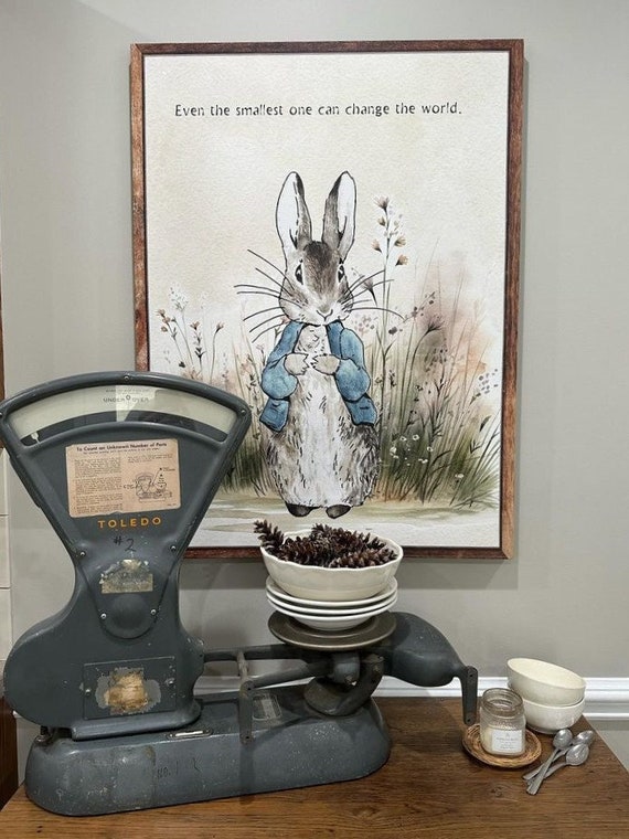 Beatrix Potter Quote, Even The Smallest One, Classic Peter Rabbit Art, Canvas Wall Art, Nursery Decor, Spring Literary Decor, New Baby Gifts