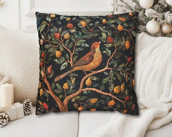 Federa per cuscino "Pernice su un pero": decorazioni natalizie di William Morris