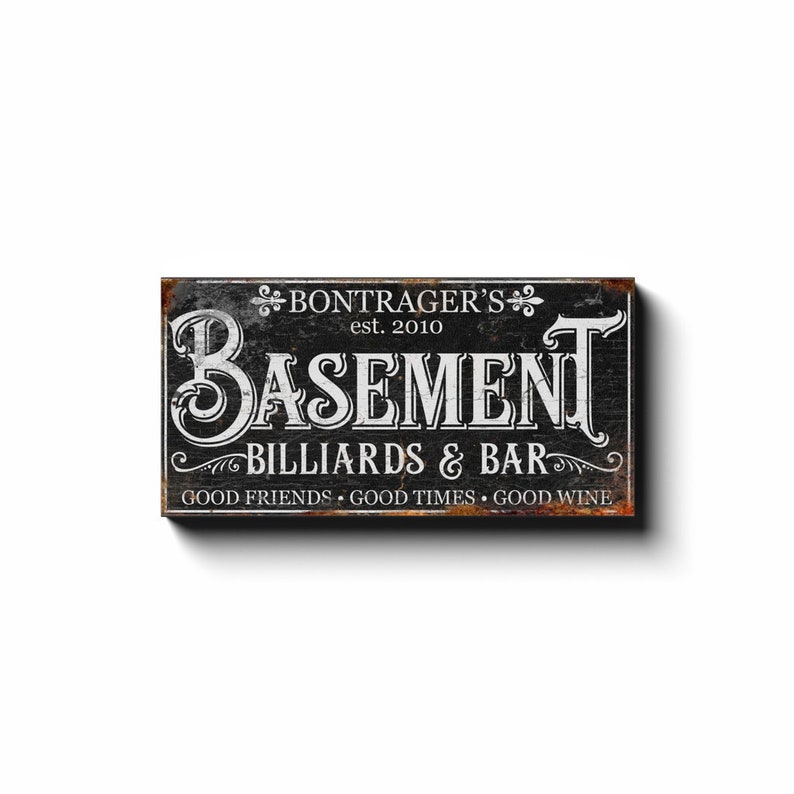 Personalized Bar And Billiards Sign, Modern Farmhouse Decor, Large Canvas Sign, Gameroom Sign, Signs With Sayings, Personalized Gifts image 2