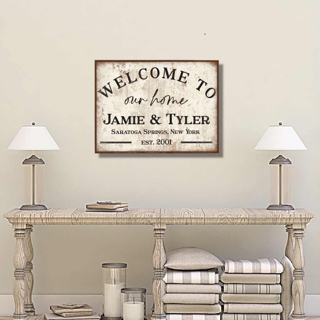 Welcome to Our Home Personalized Sign, Personalized Gifts, Personalized