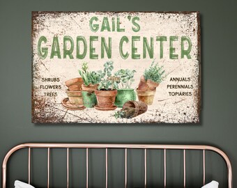 Personalized Garden Sign, Spring Canvas Wall Art, Large Canvas Signs, Vintage Spring Art, Personalized Gifts, Gift Ideas For Mom