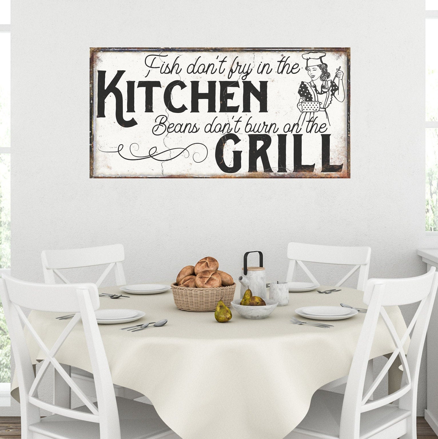 Funny Kitchen Sign Never Trust a Skinny Cook Chief Décor Decoration Wa –  Footsteps in the Past